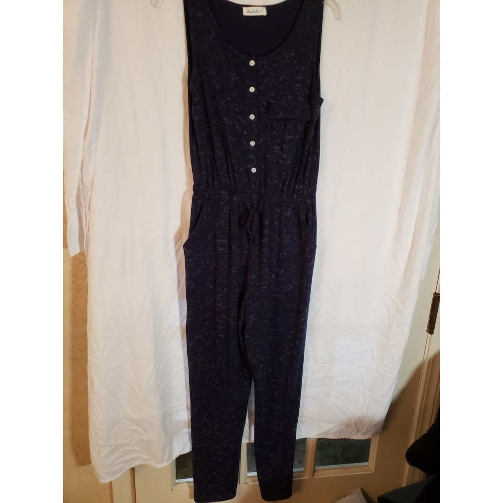 Women's Paintcolors Blue Sleeveless Jumpsuit Size S